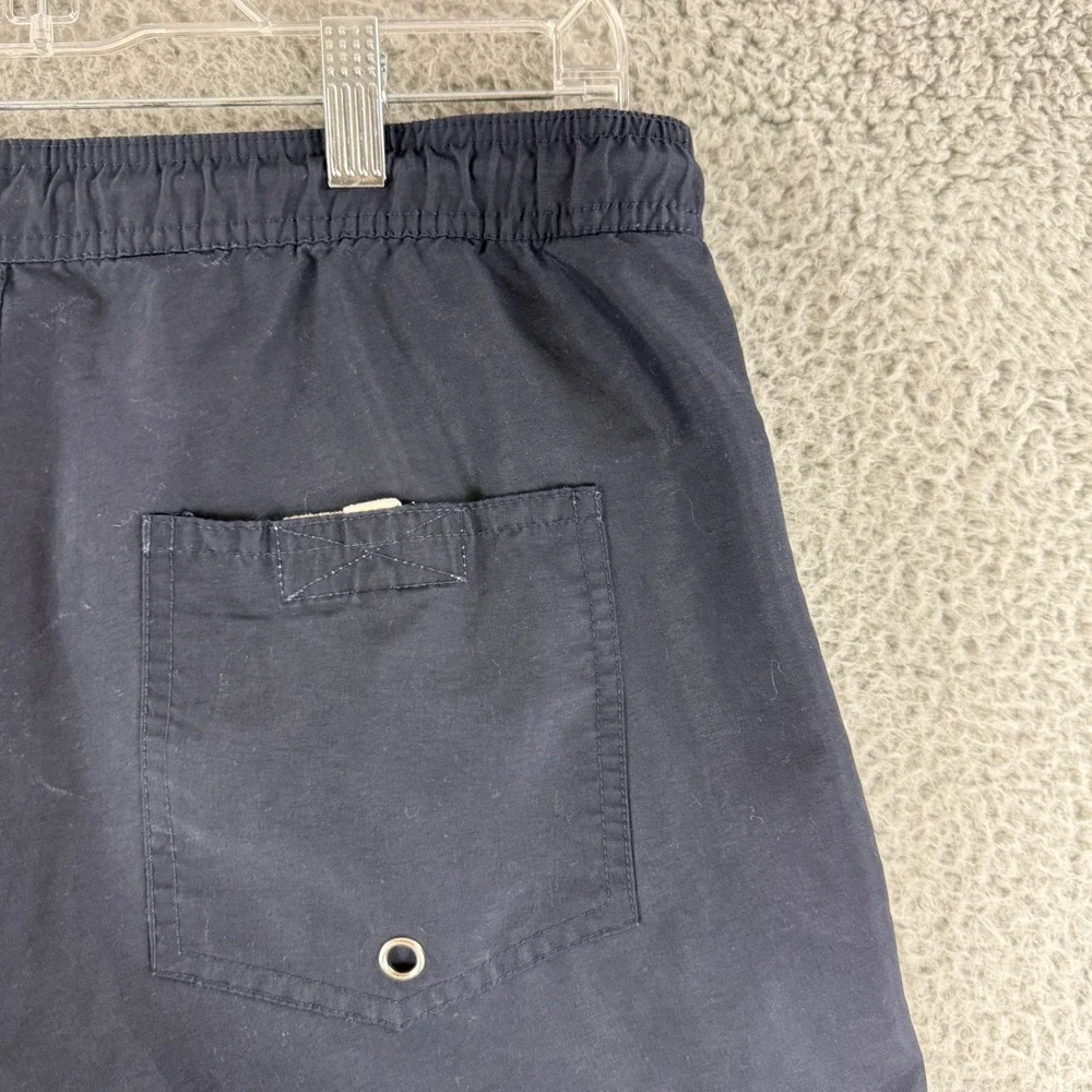 Saturdays NYC Swim Trunks Mens XS Navy Blue Elastic Waist Slash Logo Swim Shorts